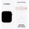 Apple Watch Series 10 GPS 42mm Růžově zlatý hliník se světle ruměným sportovním řemínkem - S/M