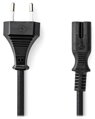 NEDIS napájecí kabel pro adaptéry/ Euro zástrčka - konektor IEC-320-C7/ přímý-přímý/ dvoulinka/ černý/ 0,5m