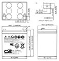 CSB Pb záložní akumulátor HR1227W F2, 12V, 6,5Ah