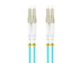 LANBERG optický patch cord MM LC/UPC-LC/UPC duplex 1m LSZH OM3 50/125 průměr 3mm, barva cyan