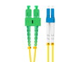 LANBERG optický patch cord SM LC/UPC-SC/APC duplex 2m LSZH G657A1 průměr 3mm žlutá