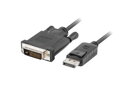 LANBERG připojovací kabel DisplayPort 1.2 na DVI-D (24+1), M/M, délka 1,8m, dual link, černý