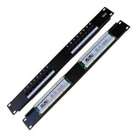 DATACOM Patch panel 19 "UTP 16 port CAT5 LSA 1U BK (2x8p)