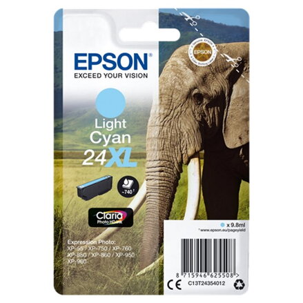 Epson inkoustová náplň/ T2435/ Singlepack 24XL Claria Photo HD Ink/ Světlá Modrá