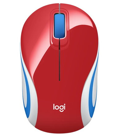 Logitech myš M187/ Bezdrôtová/ Optická/ 1000dpi/ USB prijímač/ červená