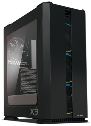 Zalman skříň X3 BLACK / Middle tower / ATX / USB 3.0 / USB 2.0 / průhledná bočnice