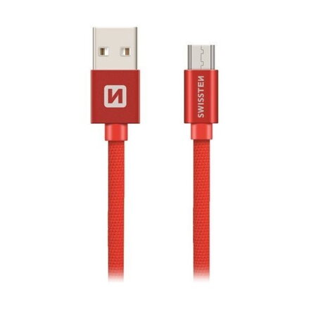 Swissten Datový Kabel Textile Usb / Micro Usb 3,0 M Červený