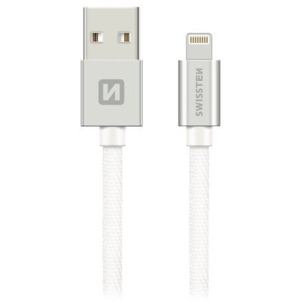 Swissten Datový Kabel Textile Usb / Lightning 0,2 M Stříbrný