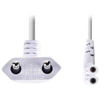 NEDIS napájecí kabel EURO/ zástrčka (úhlová) - konektor IEC-320-C7 (úhlový, levý)/ bílý/ 3m