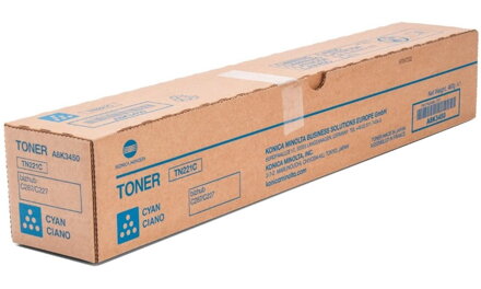 Konica Minolta originální toner TN221C, modrý, 21000str., A8K3450, Konica Minolta Bizhub C227, C287