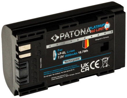 PATONA baterie pro foto Canon LP-EL 2600mAh Li-Ion Platinum pro blesk Speedlite EL-1