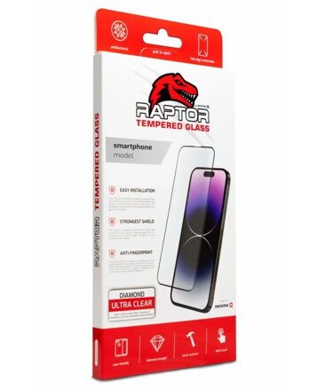 Swissten sklo RAPTOR DIAMOND ULTRA CLEAR 3D TEMPEROVANÉ SAMSUNG Galaxy S24 černé s funkční čtečkou  otisku prstů