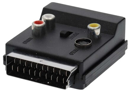 NEDIS SCART adaptér/ SCART zástrčka - S-video Female / SCART zásuvka / 3x RCA zásuvka/ černý/ box