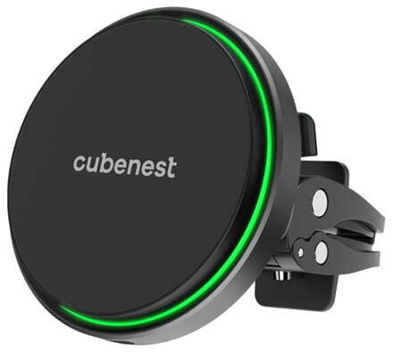 CubeNest S1C0 bezdrátová magnetická nabíječka MagSafe do ventilace, 15 W max.,USB-C, podpěťová, přepěťová ochrana