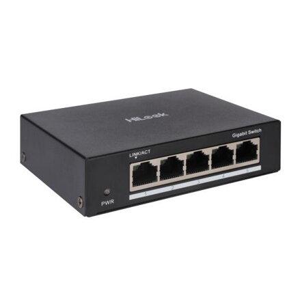 HiLook Powered by HIKVISION switch NS-0505/ 5x port/ 1000 Mbps RJ45 ports/ 1 Gbps/ Kov