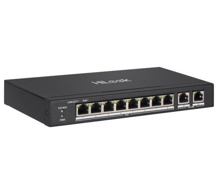 HiLook Powered by HIKVISION switch NS-0310P-60/ 8x port/ 10/100 Mbps RJ45 ports PoE / 2x Gb uplink