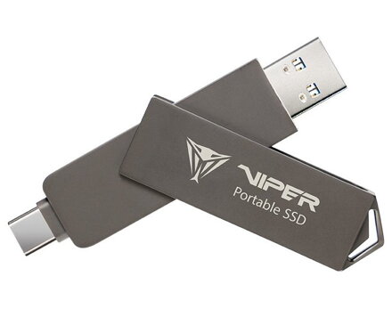 PATRIOT Viper Portable PVP30 SSD 1TB Type A+C /  USB 3.2 Gen 2 / hliníkové tělo / šedá