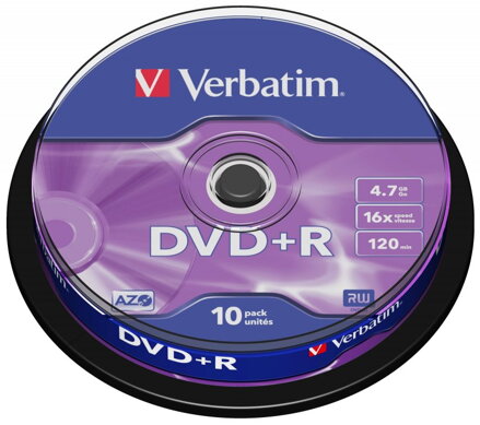 VERBATIM DVD+R 4,7GB/ 16x/ 10pack/ spindle