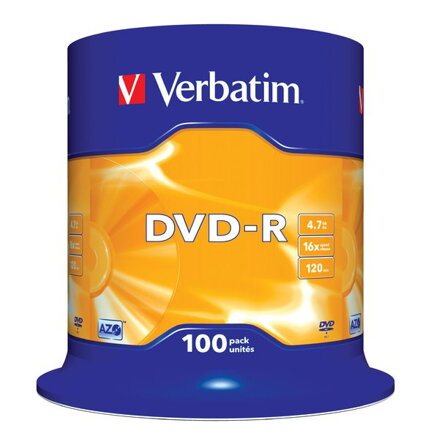 VERBATIM DVD-R 4,7GB/ 16x/ 100pack/ spindle