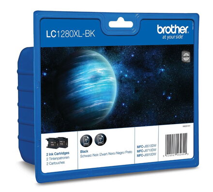 BROTHER inkoustová náplň LC-1280XL BKBP2/ multipack/ 2x černá