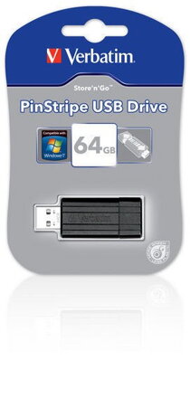 VERBATIM Store 'n' Go PinStripe 64GB USB 2.0 černá