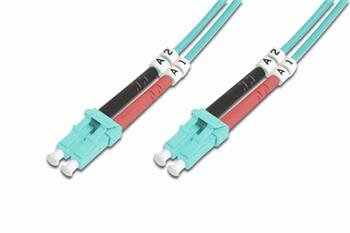 DIGITUS Fiber Optic Patch Cord, LC to LC, Multimode, OM3, 50/125 µ, Duplex Length 1m