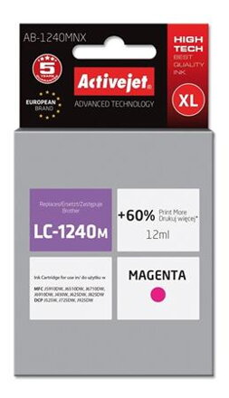 ActiveJet ink cartr. Brother LC-1240M - 12 ml - 100% NEW AB-1240MNX