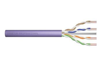 DIGITUS CAT 6 U-UTP instalační kabel, drát, měď, délka 305 m, Papírový box, LSOH, AWG23, barva fialová