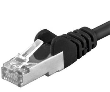 Premiumcord Patch kabel CAT6a S-FTP, RJ45-RJ45, AWG 26/7 0,25m černá