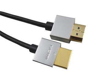 PremiumCord Slim HDMI High Speed + Ethernet kabel, zlacené konektory, 2m