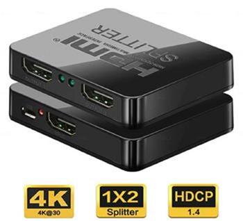 PremiumCord HDMI splitter 1-2 porty, s napájením z USB, 4K, FULL HD, 3D