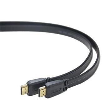 PremiumCord HDMI High Speed + Ethernet plochý kabel, zlacené konektory, 2m