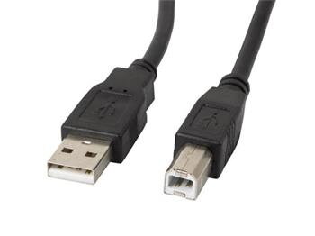 LANBERG USB-A (M) na USB-B (M) 2.0 kabel 3m, černý