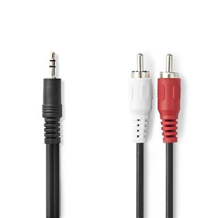 Nedis CAGL22200BK15 - Stereo Audio Kabel | 3,5 mm Zástrčka – 2x RCA Zástrčka | 1,5 m | Černá