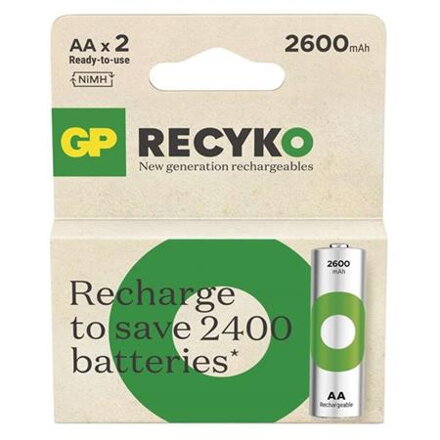 GP AA ReCyko 2 600 mAh, nabíjecí (HR6), 2 ks