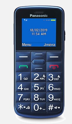 Panasonic KX-TU110EXC mobilní telefon pro seniory - barevný displej, Dual Sim, microSD, modrý