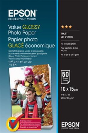 EPSON paper 10x15 - 183g/m2 - 50 sheets - value glossy photo paper