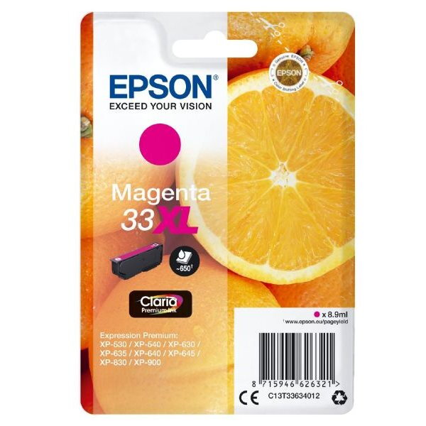 Epson inkoustová náplň/ T3363/ Singlepack 33XL Claria Premium Ink/ Magenta