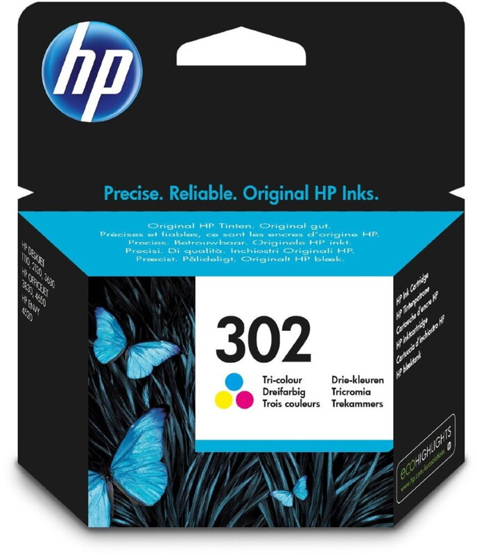 HP inkoustová kazeta 302 tricolor CMY F6U65AE originál HP inkoustová kazeta 302 tricolor CMY F6U65AE originál