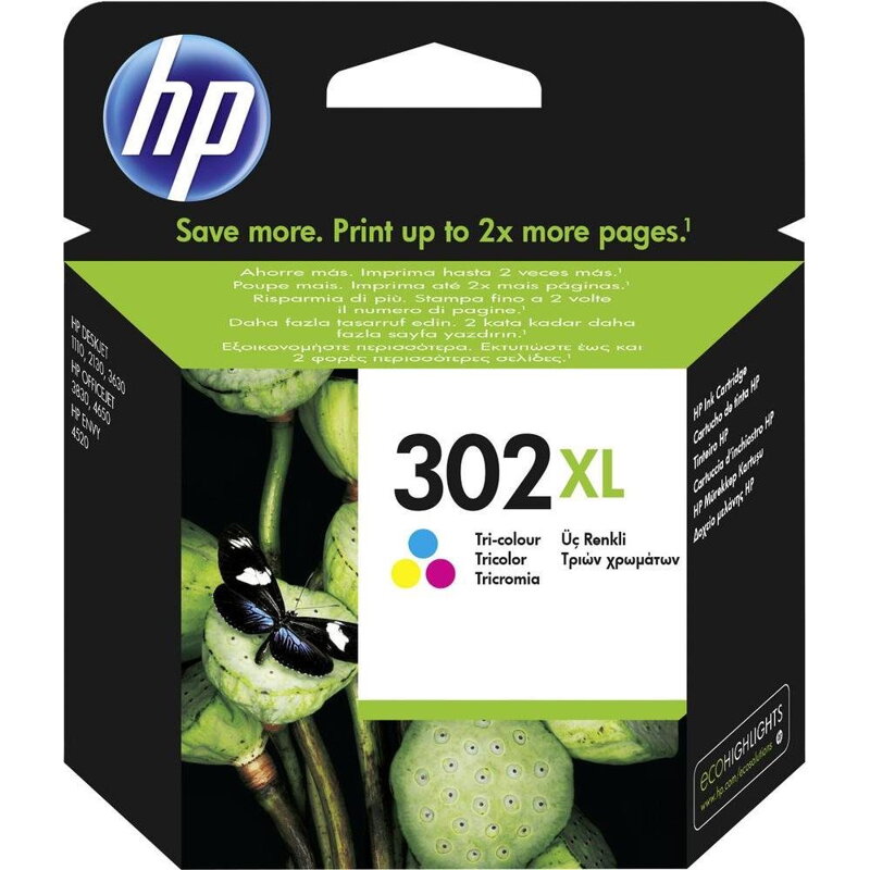 HP inkoustová kazeta 302XL tricolor CMY F6U67AE originál HP inkoustová kazeta 302XL tricolor CMY F6U67AE originál