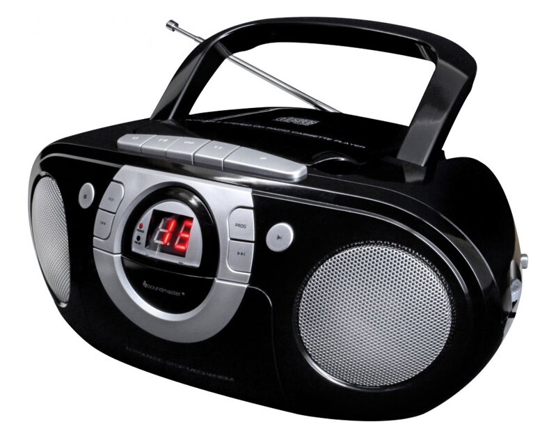 Soundmaster SCD5100SW/ CD přehrávač/ Přehrávač Kazet/ FM rádio/ Černý