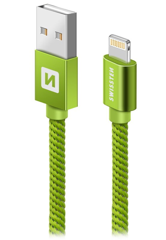 Swissten Datový Kabel Textile Usb / Lightning 1,2 M Zelený