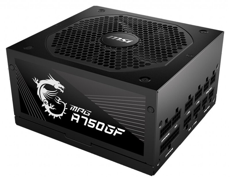 OPRAVENÉ - MSI zdroj MPG A750GF/ 750W/ ATX/ akt. PFC/ 10 let celková záruka/ 140mm ventilátor/ modulární kabeláž/ 80PLUS...