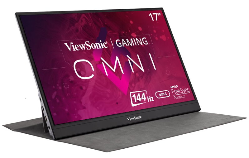 ViewSonic VX1755 - přenosný mon./ 17,2"/ IPS/ 16:9/ 1920x1080/ 4ms/ 144Hz/ 250cd/m2/ miniHDMI/ 2xUSB-C/ integ. stojan