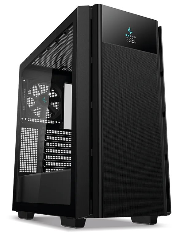 DEEPCOOL skříň CH510 MESH Digital / E-ATX / 120 mm fan / 1x USB 3.0 / 1x USB-C/ tvrzené sklo / mesh panel / černá