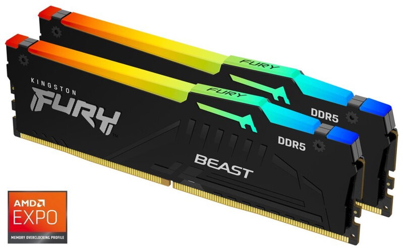 KINGSTON FURY Beast Black RGB EXPO 64GB DDR5 6000MHz CL36 / DIMM / Kit 2x 32GB