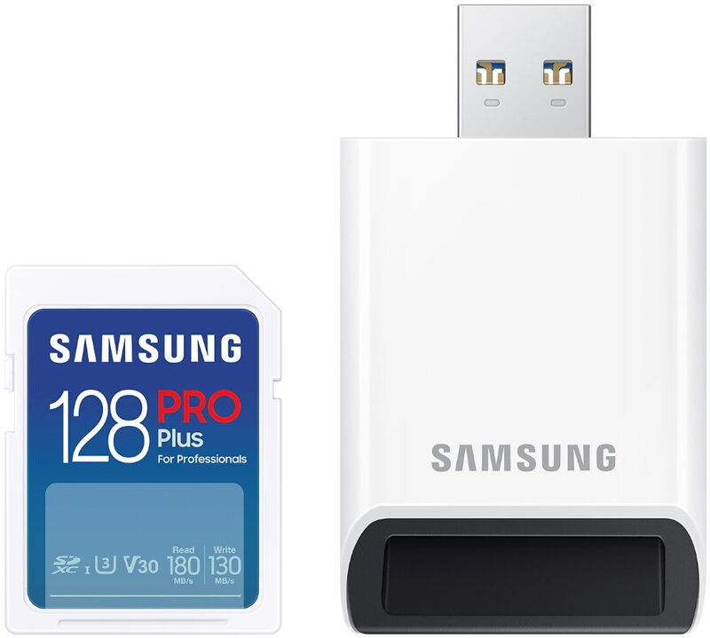 Samsung SDXC 128GB PRO PLUS + USB adaptér