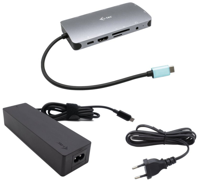 i-tec dokovací stanice USB-C Metal Nano Dock HDMI/VGA with LAN + Power Delivery 100W + nabíječka 100W (bundle)