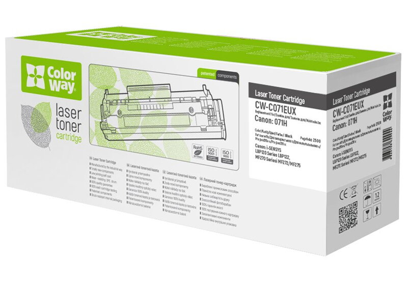 COLORWAY kompatibilní toner pro CANON CRG-071H/ 2500 stran / Černý COLORWAY kompatibilní toner pro CANON CRG-071H/ 2500 stran / Černý