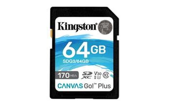 KINGSTON 64GB SDXC Canvas Go! Plus 170R/90W CL10 U3 V30